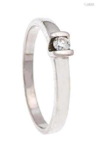 Brilliant ring WG 750/000 with a brilliant 0.08 ct W / SI, RG 53, 2.8 gBrillant-Ring WG 750/000