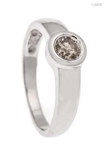 Brilliant ring WG 585/000 with a brilliant 0.42 ct fancybrown / PI1, RG 57, 4.1 gBrillant-Ring WG