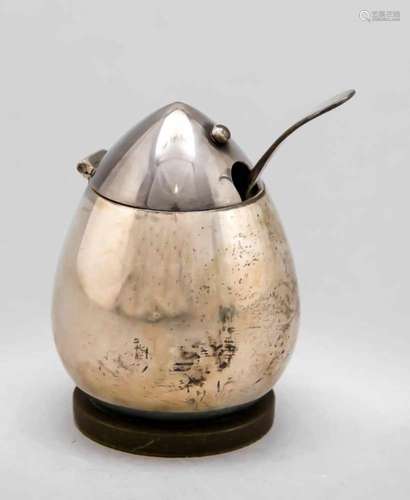 Mustard vessel, Denmark, 20th century, hallmarked Evald Nielsen, Copenhagen, Sterlingsilver 925/000,