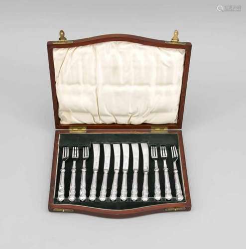 Fruit cutlery for six persons, England, 20th century, hallmarked William Yates, Sheffield,Sterling