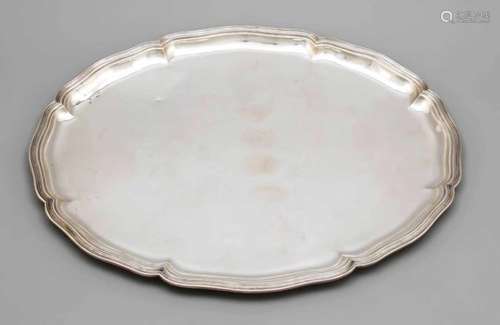 Large oval tray, German, 20th century, hallmarked Koch & Bergfeld, Bremen, silver 800/000,Dresden