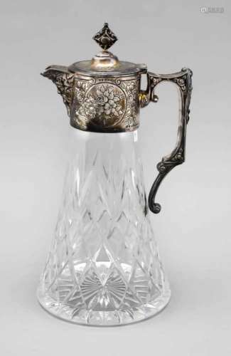 Carafe with silver mounting, Portugal, 20th century, hallmarked Topazio, Sterling silver925/000,