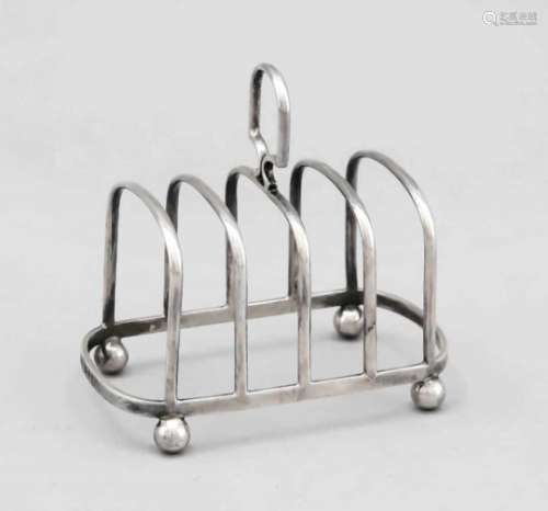 Toast stand, England, 1936, hallmarked J. B. Chatterley & Sons, London, Sterling silver925/000, on 4