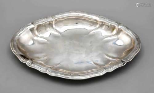Large oval serving bowl, German, probably end of the 18th century, city mark Augsburg,hallmarked