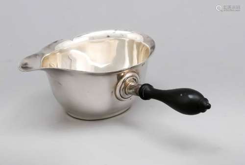 Sauce boat, 19th century, hallmarked, silver 12 (750/000), oval stand, smooth body withwidening