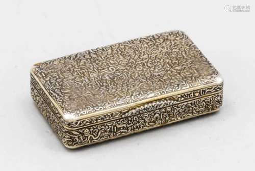 Rectangular case, around 1900, marked silver, gilding inside, straight shape, hinged lid,wall with