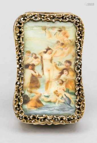 Rectangular case, Austria, around 1900, marked, silver 800/000, gilding inside, straightwall,