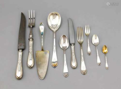 Mixed lot of cutlery, 20th century, various manufacturers, silver different fineness,different