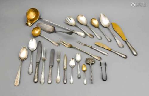 Large cutlery, German, 1st half of the 20th century, hallmarked Bruckmann & Söhne,Heilbronn,