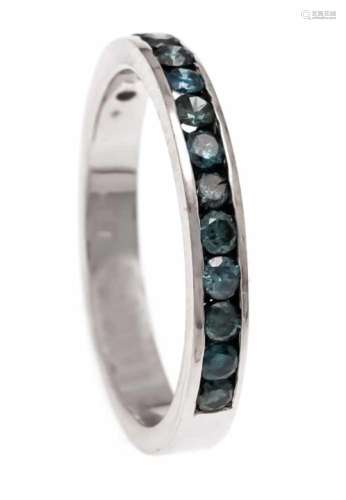 Ocean Blue Brilliant-Ring WG 585/000 with diamonds, totaling 0.50 ct fancy Blue Ocean /SI-PI, RG 53,