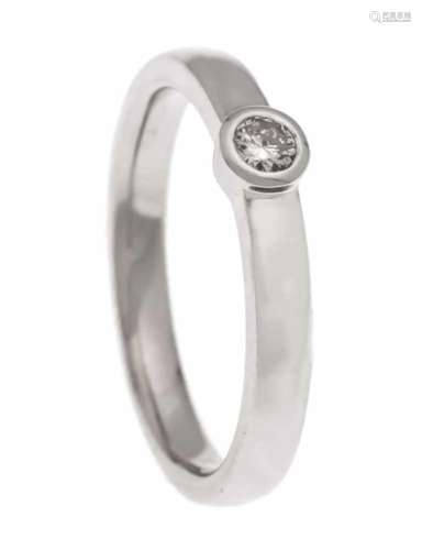 Brilliant ring WG 585/000 with a brilliant 0.09 ct W / VS, RG 54, 3.9 gBrillant-Ring WG 585/000