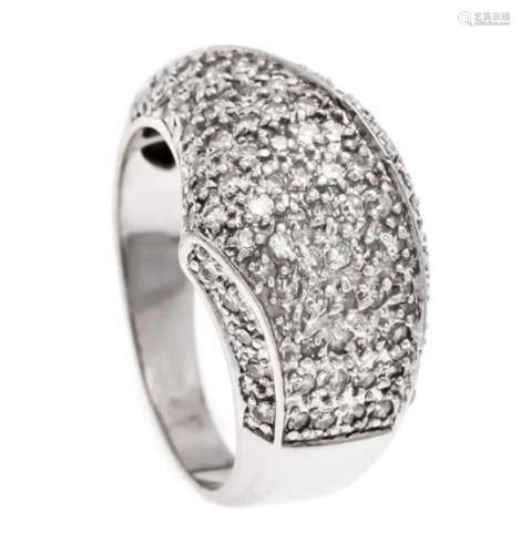 Brilliant Ring WG 585/000 with diamonds, totaBrilliant ring WG 585/000 with diamonds,total 0.50 ct W