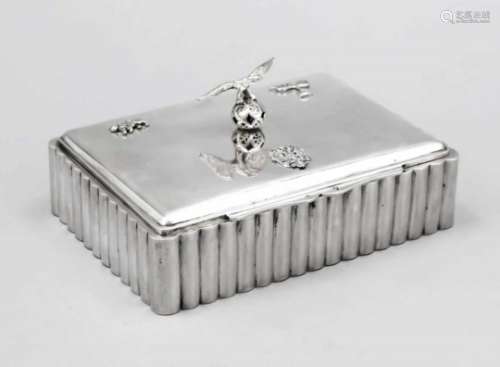Rectangular box, Hungary, 1937-1965, hallmarked NV, silver 800/000, straight wall withvertical