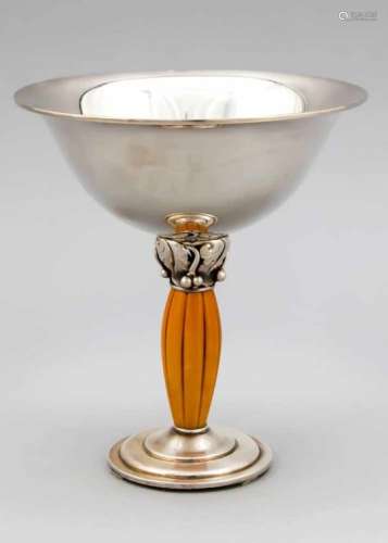 Round bowl, Denmark, mid-20th century, hallmarked Holger Rasmussen, Copenhagen, Sterlingsilver 925/