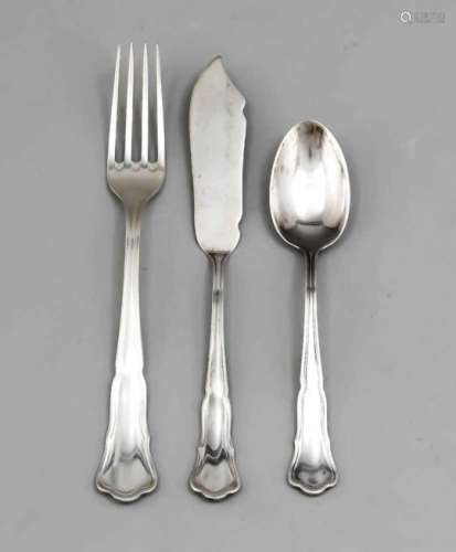 16 pieces cutlery, German, 20th century, hallmarked M. H. Wilkens & Söhne,Bremen-Hemelingen,