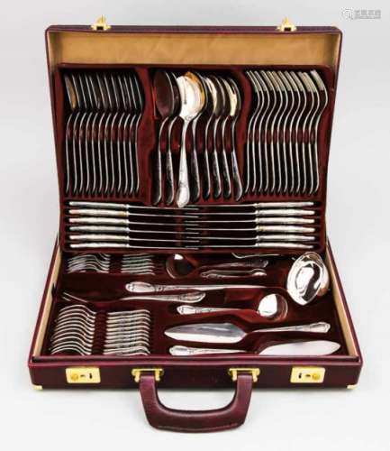 Cutlery for twelve persons, German, 20th century, marked Drchen, plated, handles withfloral and