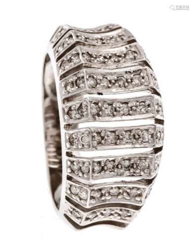Brilliant ring WG 750/000 with 64 brilliants, total 0.32 ct l.get.W / SI, RG 51, 7.1 gBrillant-