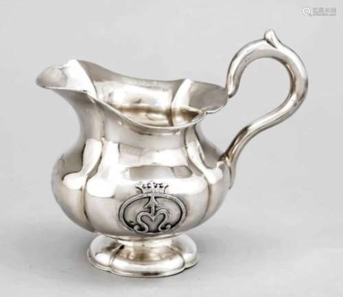 Creamer, marked Russia, probably mid 19th century, city mark St. Petersburg, silver 84zolotniki (