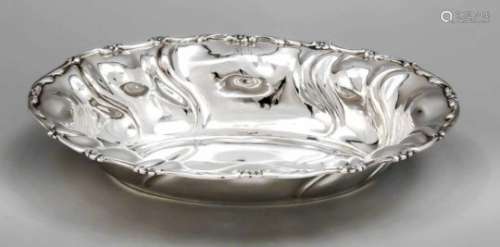 Oval bowl, German, 20th century, hallmarked Weinranck & Schmidt, Hanau, Sterling silver925/000, oval