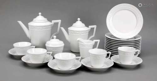 Coffee and tea rest service, 38 pieces, KPM Berlin, marks 1962-2000, 1st and 2nd quality,form