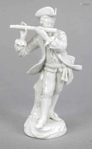 Flutist, Meissen, around 1980, 2nd quality, model No. 60032, designed by Friedrich EliasMeyer around