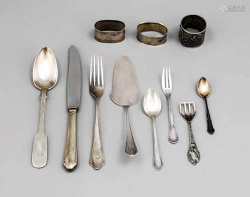 Mixed lot of approx. 90 pieces of cutlery, 19th/20th century, different manufacturers,silver