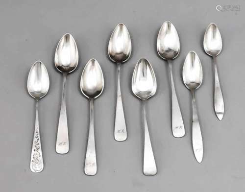 Mixed lot of 35 coffee spoons, 19th/20th century, different manufacturers, silverdifferent fineness,