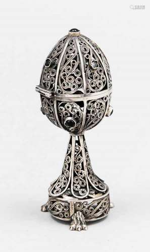 Decorationegg, marked Russia, 1873 (?), assay master mark probably Viktor VasilyevichSavinsky,