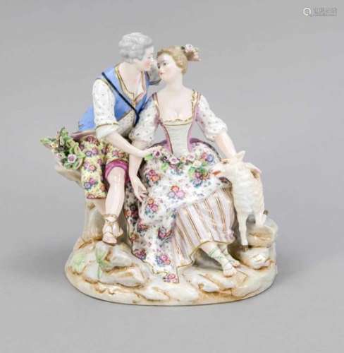 Shepherd couple, after Meissner model of a design by Carl Schönheit, beg. 20th century,pair of