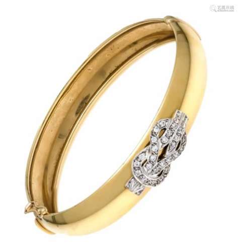 Brilliant bangle GG / WG 585/000 with 25 diamonds, 0.18 ct in total W / SI, box clasp withSI