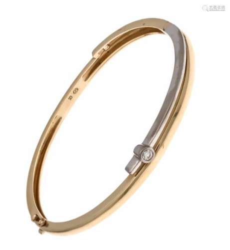 Brilliant bangle GG / WG 585/000 with a brilliant 0.10 ct W / PI, box clasp with SI act,inside 59