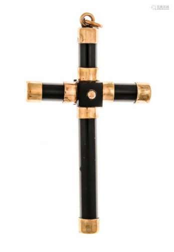 Onyx cross pendant Double around 1900, L. 70 mm, 12.0 gOnyx-Kreuz-Anhänger Double um 1900, L. 70 mm,