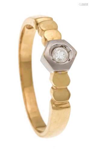 Brilliant ring GG / WG 750/000 with a brilliant 0.08 ct W / PI, RG 2.3 gBrillant-Ring GG/WG 750/