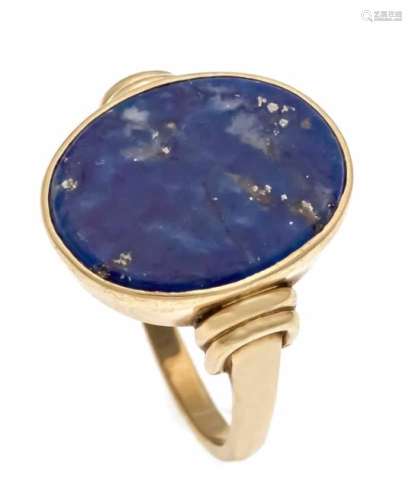 Lapis lazuli ring GG 585/000 with an oval lapis lazuli plate 18.5 x 15 mm, ring size 59,7.5