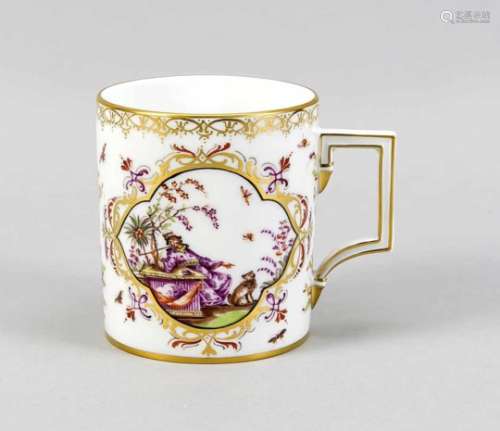 Cup, Meissen, mark after 1934, 2nd quality, Cylinder cup Model no. 55810, fine polychromepainting