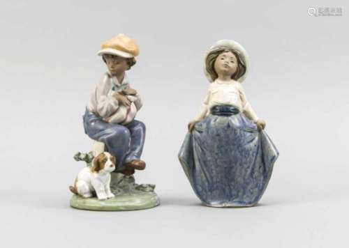 Pair of figurines, Lladro, Spain, late 20th century, marked underneath a. with model no.,ceramic,
