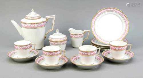 Coffee service for 4 people, 17 pieces, Kurland, markss 1992-2000, 1st quality, greenpainters