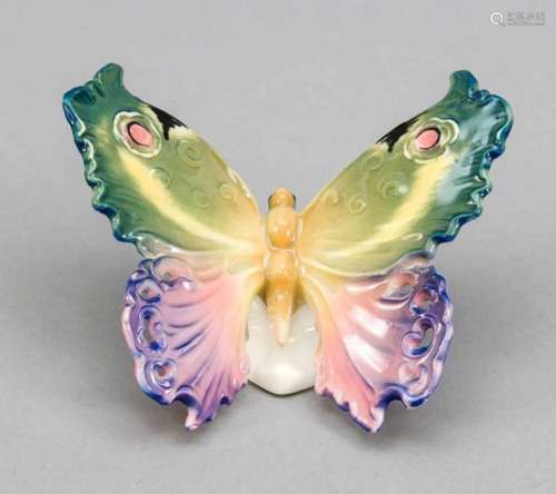 Butterfly, Ens, Volkstedt, Thuringia, mill mark 1925-75, polychrome painted in underglazecolors,