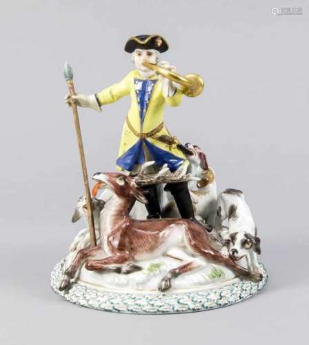 Hunting group. Meissen. 1st quality, 1976, J.J. Kaendler and F. Eberlein, (1696-1749,sculptor and