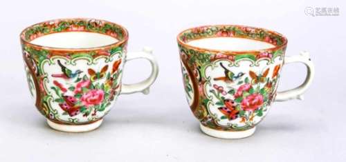 Pair of Famille-Rose Place Settings (Canton), China, around 1860. Surface divided into