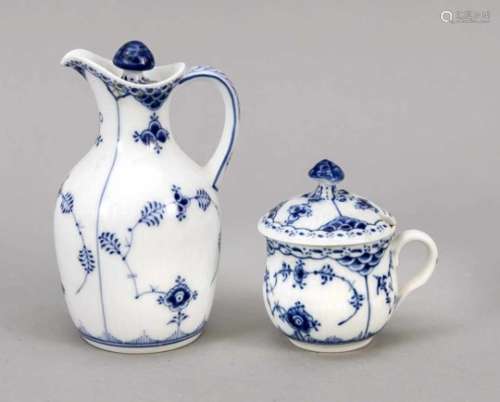 Vinegar jug with stopper a. mustard pot with lid, Royal Copenhagen, marksafter 1923, 1stquality,