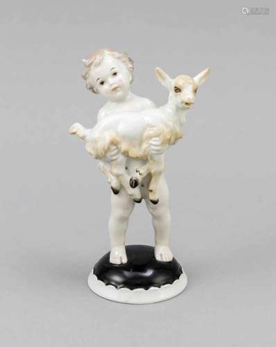 Putto with kid, Rosenthal, Selb, mark 1938-56, design Max Hermann Fritz (Neuhaus 1873-1948Dresden)