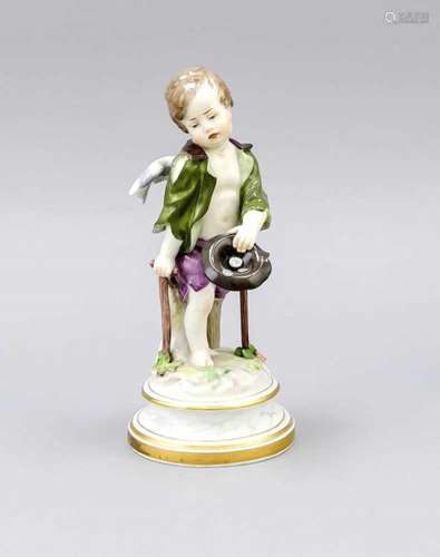 Figurine, Meissen, Knauf swords about 1890, 1st quality, Cupid as a beggar, model numberL112,