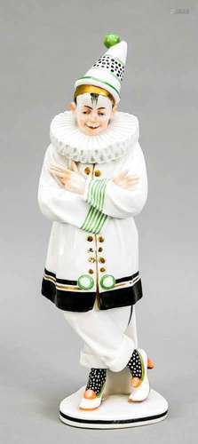 Rare Pierrot, Ens, Volkstedt, Thuringia, KVE mark, around 1900. Model no. 4146, designedand signed