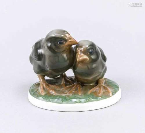 Pair of chicken, Rosenthal, Selb-Bavaria, mark 1922-33, designed by Karl Himmelstoss(1878-1967) in