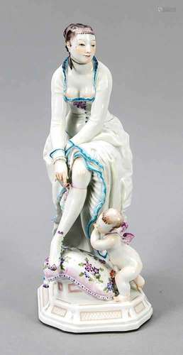 Lady with Cupid, Meissen, 1990, 1st quality, designed by Paul Scheurich in 1922, model no. 73315 (