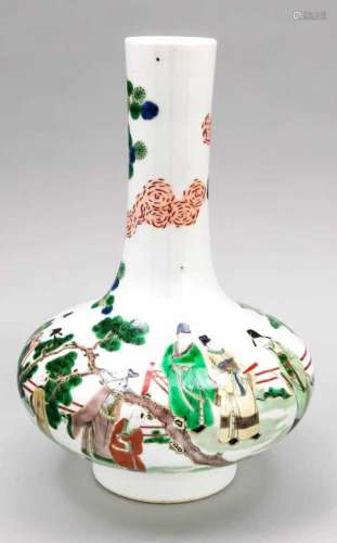 Famille-Verte Vase im Kangxi-Stil, China, 19./20. Jh., umlaufend dekoriert mitvielfiguriger