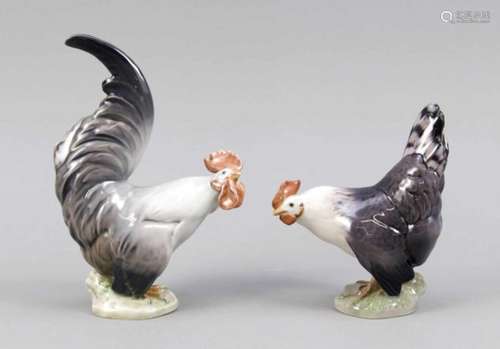 Cock and hen, Royal Copenhagen, Denmark, mark 1975-90, 1st quality, designed by ChristianThommsen,