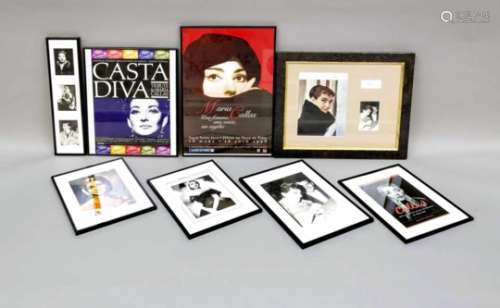 Collection of memorabilia by Maria Callas, from a large Berlin collection: 10 frames withposters and