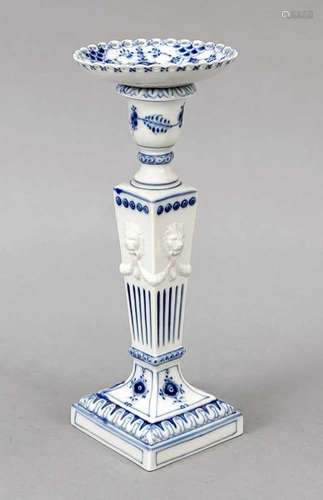 Candlestick and eaves bowl, Royal Copenhagen, mark since 1923, 1st quality, decor BlueFluted in